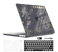 LCMOCICO Funda protectora delgada para laptop Microsoft Surface de 13 pulgadas 2025 Copilot+PC modelo 2095, ligera, antiarañazos, patrón impreso, carcasa rígida de plástico negro, eclipse lunar total