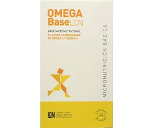 LCN Omega Base LCN Complemento Alimenticio Omega 3 + Omega 6 (DHA, ALA, SDA, LA y GLA), No Contiene EPA, Certificado IFOS, (1 Envase de 120)