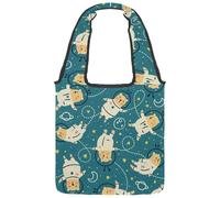 lcndlsoe Bolsa de lona con diseño de ancla con diseño de brújula y rayas rosas, para el trabajo, compras, gimnasio, Multicolor 14, 14.1x14.9in/36x38cm