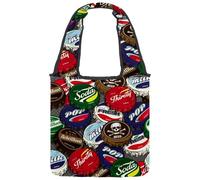 lcndlsoe Bolsa de lona con diseño de animales fantásticos, unicornio, gato, sirena, dragón, ovni, bolso de hombro para mujer, para trabajo, compras, gimnasio, Multicolor 2, 14.1x14.9in/36x38cm