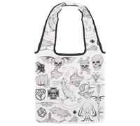 lcndlsoe Bolsa de lona con diseño de ovejas vestidas, gafas de risa, colorido, bolso de hombro para mujer, para el trabajo, compras, gimnasio, Multicolor 8, 14.1x14.9in/36x38cm