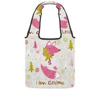 lcndlsoe Bolsa de lona con texto en inglés "I Love Christmas" para mujer, para el trabajo, compras, gimnasio, Multicolor 1, 14.1x14.9in/36x38cm