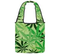 lcndlsoe Bolsa de lona para mujer, diseño de hojas verdes claras, para el trabajo, compras, gimnasio, Multicolor 3, 14.1x14.9in/36x38cm
