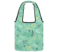 lcndlsoe Bolsa de lona para mujer, diseño de hojas verdes claras, para el trabajo, compras, gimnasio, Multicolor 1, 14.1x14.9in/36x38cm