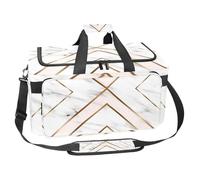 lcndlsoe Bolsa deportiva grande para gimnasio, 30 L, para viajes, entrenamiento, fitness y deportes, estampado de mármol con formas geométricas doradas, Multicolor 1, 25x48x26cm/9.84x18.9x10.24in