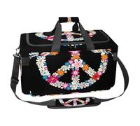 lcndlsoe Bolsa deportiva grande para gimnasio, 30 L, para viajes, entrenamiento, fitness y deportes, símbolo de flor de paz y guerra, Multicolor 1, 25x48x26cm/9.84x18.9x10.24in, Organizador de bolsas
