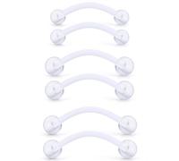 Lcolyoli Piercing de lengua de plástico con ojos de serpiente, 14 g, anillos de lengua transparentes de ojos de rana, longitud de la barra, 12 mm, 14 mm, 16 mm, retenedor de barra curvada, anillos de