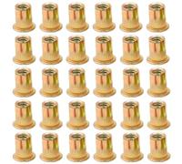 LCOUACEO 120 Piezas Tuercas de Remache de Acero al Carbono Galvanizadas, Tuercas Remachables de Cabeza Plana M10 Remaches Roscados para Metal, Plástico y Madera