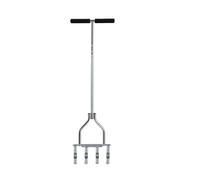 LCQSYE césped con Clavos Aireador césped Manual, Herramienta aireación núcleo 4 Dientes para jardín, Patio Trasero, Herramientas manuales Acero para jardín 93cm Aireador de núcleo de césped