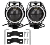 LCQSYE Faros LED motocicleta Angel Eyes moto U7 faro focos motocicleta faros Super brillante 125W 2 unids/set Luz Delantera de Motocicleta(Blue light)
