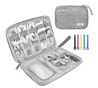 Lcsmaokin Pequeña bolsa organizadora de cables de viaje, para discos duros, almacenamiento de cables de carga pequeño, cargador, cables, electrónica pequeña, tarjeta SD, bolsa de accesorios, etc., con