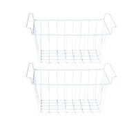 LCSVCCXA 2 Piezas Cesta Refrigerador Organizador Cajón Metal Alambre Diseño Moderno Libre Óxido Asa Cómoda Apto para Cocina Restaurante Oficina, 39cmx24.5cmx20cm