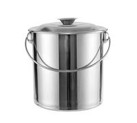 LCSVCCXA Olla Sopera con Acabado Espejo Cubeta de Agua de Acero Inoxidable Cazuela Alta de Fondo Grueso Y Reforzado Tapa Práctica Y Segura Diseño Que Ahorra Es, 1.5l