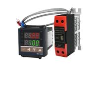 LCTC REX-C100 Controlador de temperatura digital PID Termostato 0-400 ℃ Salida SSR con relé 40DA SSR con termopar K Sonda de 1 m