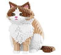 LCTM Bloques en Miniatura de Gato Animales 3D Rompecabezas de Construcción Micro Bloques Kit para Ni?os y Adultos Decoración Hogar Regalo para Amantes de Gatos E