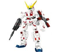 LCTM Samurai Mech Building Set Adult Creative Stem Robot Toy Hero Knight Model Game Creative Toy Gift Boy Double Sword Weapon Warrior Game Set Collection Adult Men Teen Boys A