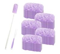 LCUHAVA 50 imanes para el polvo, plumero de 360°, con mango largo extensible + 1 asa, fuerte adsorción de polvo, para limpiar el pelo de animales, polvo y suciedad