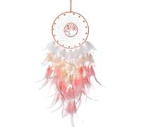 LCUHAVA Atrapasueños, rosa, macramé, cristales, anillos de metal, resistentes a los rayos UV, al aire libre, niños, coche, regalo de boda, boho, DIY, decoración rosa, dormitorio infantil, sala de