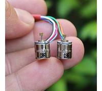 Lcuihong-Mini motor de DC Un par pequeño motor de 8 mm paso a paso eléctrico de 2 hilos de 2 hilos, motor Micro Mini paso a paso con engranaje de cobre de precisión y cable de conexión Piezas de repue