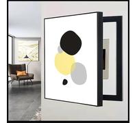 LCUVIMPEX Arte de la Pared del Lienzo, Tamaños múltiples Multicolores del diseño tirón Marco picosegundo de la Pintura Decorativa Caja Metro eléctrico(E,50 * 60cm)