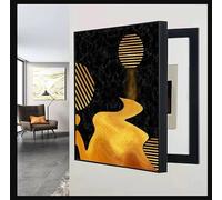 LCUVIMPEX Arte de la Pared del Lienzo, Tamaños múltiples Multicolores del diseño tirón Marco picosegundo de la Pintura Decorativa Caja Metro eléctrico(D,50 * 60cm)