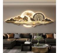 LCUVIMPEX Arte en Colgante, Arte de Pared Feng Shui con LED 3D en Varios tamaños y Multicolor for el hogar y la Oficina(Brown,39.4 * 13.8in)