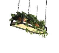 LCUVIMPEX Estante de Almacenamiento para Colgar del Techo, Estante Colgante for Plantas de Techo con Cadena y Base Madera en Varios tamaños(60x25x15cm)