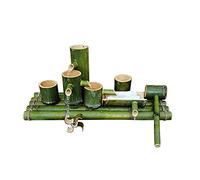 LCUVIMPEX Fuente de Agua de bambú, Fuente de bambú for jardín, Fuente Agua con Bomba, Verde, 25-100cm(14(90cm/34in))