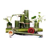 LCUVIMPEX Fuente de Agua de bambú, Fuente de bambú for jardín, Rueda hidráulica con Bomba Hecha a Mano, circulación Agua for Interiores y Exteriores, Bambú Suave Resistente a roturas