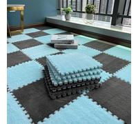 LCUVIMPEX Losetas de moqueta de Felpa con diseño Entrelazado Interlocking Plush EVA Foam Floor Mat Puzzle Rug 30x30x1cm Multiple Pack Sizes Multicolor(Grey and Navy,20Pcs)