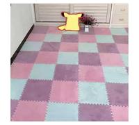 LCUVIMPEX Losetas de moqueta de Felpa con diseño Entrelazado Pack of 36 12x12x0.4in Plush Carpet Interlocking Foam Puzzle Floor Mat Multicolor(Pink+Purple+Blue)