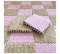 LCUVIMPEX Losetas de moqueta de Felpa con diseño Entrelazado Pack of 40 Plush Patchwork Foam Interlocking Carpet Tiles 30x30x1cm Multicolor(Pink+Apricot)