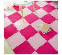 LCUVIMPEX Losetas de moqueta de Felpa con diseño Entrelazado Pack of 50 Plush Interlocking Foam Carpet Tiles 30x30x1cm Multicolor(Light Pink+Rose Red)