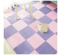 LCUVIMPEX Losetas de moqueta de Felpa con diseño Entrelazado Pack of 50 Plush Interlocking Foam Carpet Tiles 30x30x1cm Multicolor(Light Pink+Purple)