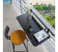 LCUVIMPEX Mesa de Colgar Plegable balcón, Mesa Auxiliar Plegable Ajustable for barandilla de balcón Colgante de Pared(Black,100 * 35cm/39.3 * 13.7in)