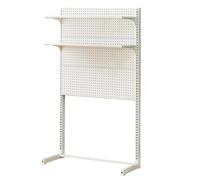 LCUVIMPEX Organizador con Tablero Perforado, Expositor de Tablero Perforado en Forma L, con Paneles metálicos multifunción, Organizador 122 x 165 cm(White,122 * 186cm/48 * 73in)