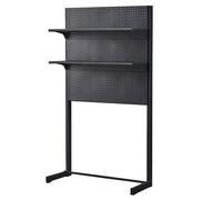 LCUVIMPEX Organizador con Tablero Perforado, Expositor de Tablero Perforado en Forma L, con Paneles metálicos multifunción, Organizador 122 x 165 cm(Black,106 * 186cm/42 * 73in)