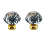 LCUVIMPEX Pomos acrílicos para cajones, Paquete de 2 pomos for armarios, un solo orificio, cristal acrílico multicolor, en varios tamaños(B01 Single Hole Golden Crystal 30mm)