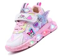 LCVibecx Zapatillas LED for niña con cierre de MAGIC TAPE | Zapatos de Elsa for niña | Suela antideslizante | Tallas 21-35 UE (rosa/morado)(Rosa,30 EU)