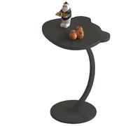 lcvtos Divano Moderno a Forma di C e Comodino, Tavolino Decorativo in Legno, Tavolino da Caffè per Soggiorno, Camera da Letto e Piccoli Spazi, a Forma di Fiore a un Solo Livello (Negro)