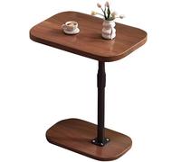 lcvtos Tavolino Piatto a Forma di C, Tavolino Laterale Regolabile in Altezza, Tavolino Laterale, Tavolino da Caffè Mobile, Mobile e Pratico, Salva Spazio Sul Divano, Soggiorno Semplice (Nogal Oscuro)