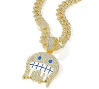 LCWLJL KING - Collar con colgante de cruz de clavo retro religioso de acero inoxidable para hombre, Zinc, Diamantes de imitación