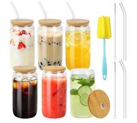 LCXCXY 6 paquetes de vaso con pajita, vasos con tapa y pajita de 500 ml, vaso con tapa y pajita se pueden usar como tazas de cola, tazas de jugo, tazas de té con leche, tazas de cóctel, tazas de café