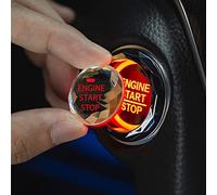 Lcxecnw Cubierta de Botón de Encendido del Coche Start/Stop, Anillo Decorativo de Pegatina con Cristal de Diamante de Imitación, Protección del Botón de Encendido (Rojo)