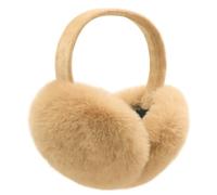 LCXSHYE Orejeras de invierno de piel sintética cálidas, lindas orejeras plegables para exteriores, para mujeres y niñas (caqui profundo)