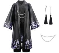 LCXYYY Niños Cosplay Disfraz, Negro Impreso Chaqueta Chaleco Pantalones Colgante Set Korea Hip-Hop Dance Performance Outift para Carnaval Halloween Fiesta Mascarada Juego de rol Traje, 4-12 años, 140