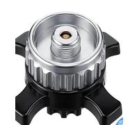 lcyen Cartucho de gas adaptador para cartuchos de gas Campingaz CV Easy Clic, aluminio + plástico, transición de cierre de bayoneta a rosca de 7/16", plata, compatible con hornillo de camping al aire