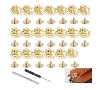 lcyen Juego de 20 remaches y tachuelas de latón dorado para funda de teléfono móvil, bolsos de diseñador, accesorios de piel, anillos con cabeza de tornillo