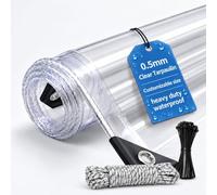LCYFBE, PVC Lona Impermeable Exterior con Ojales, 4.6x4.7 m, 500g/m² Transparente, Resistente al Desgarro, Toldo Multiusos Usos para Terraza, Balcón Remolque, Piscina 10m Cuerda, Transparente