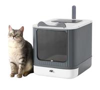 LCZLBRRD Caja de arena para gatos totalmente cerrada con tapa, caja de arena cubierta, antisalpicaduras, fácil de limpiar, cajas de arena plegables con cajón, 3 modos, para gatitos y gatos de hasta 13